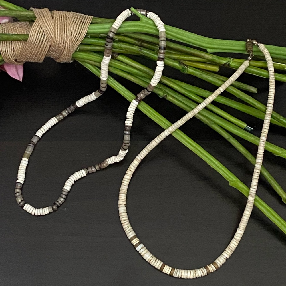 2 Natural Sea Shell Beads Boho Puka Shell Necklace